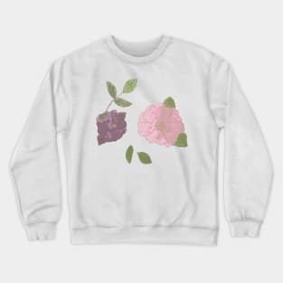 watercolour pink flowers watercolor purple flowers pink and purple flowers Crewneck Sweatshirt